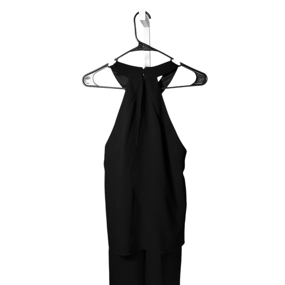 Trina Turk Dress Micaela Jumpsuit Black Straight Leg Popover Halter Jumper 4 NWT - Picture 6 of 10